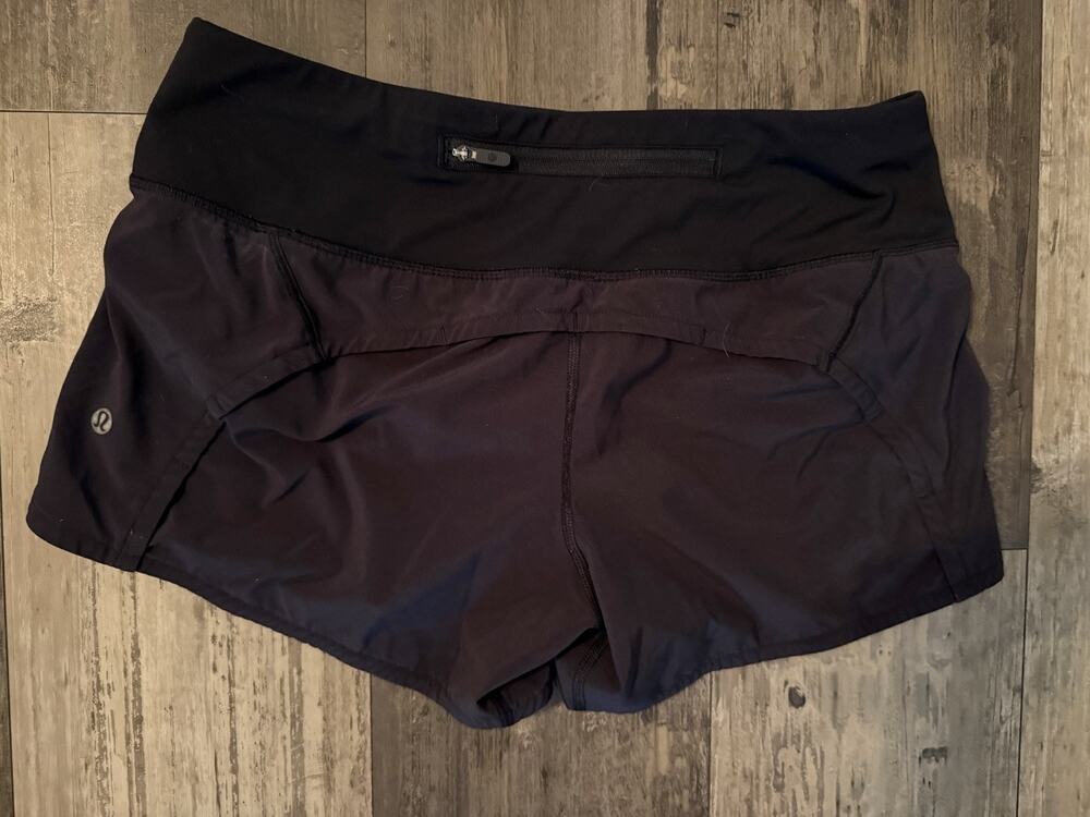 Lululemon Speed Up Shorts Womens Size 6 Black 4” Inseam Lined Running Athletic